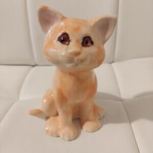 Signed by DANA Orange Cat Hand Painted 6"H Porcelain Figurine